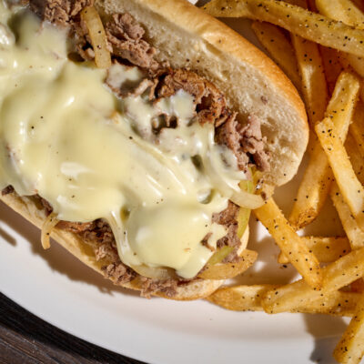 Philly Cheesesteak with fries