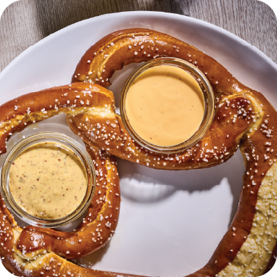 warm Bavarian pretzel