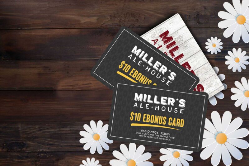 Miller's Ale House Gift Card and two bonus cards