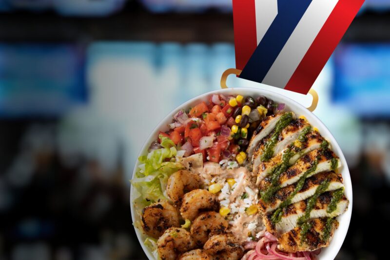 Mimis fiesta bowl posed as an olympic gold medal