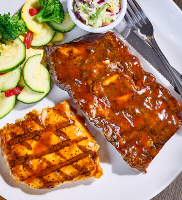 Spicy Peach BBQ Chicken & Ribs