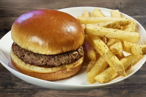 kids burger and fries